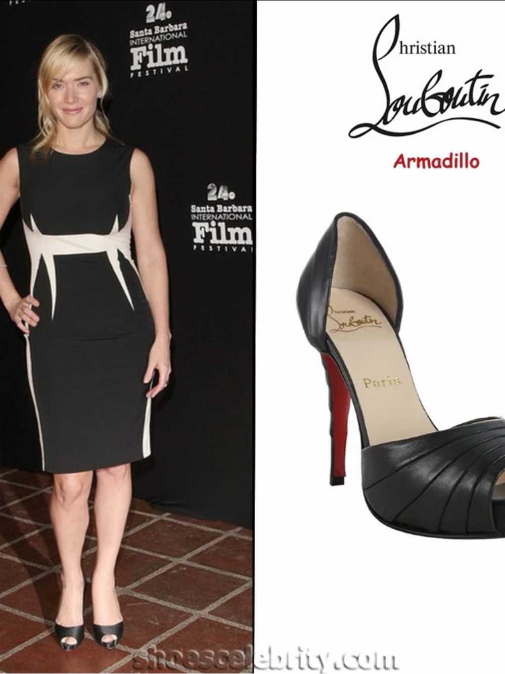 Christian Louboutin 2009 Armadillo Nappa Leather D'Orsay Peep-Toe Pumps w/box